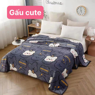 Chăn Lông Tuyết Sữa Hàn Quốc In Hình Siêu Đẹp Siêu Mềm 2mx2m3#giadunglinhsam