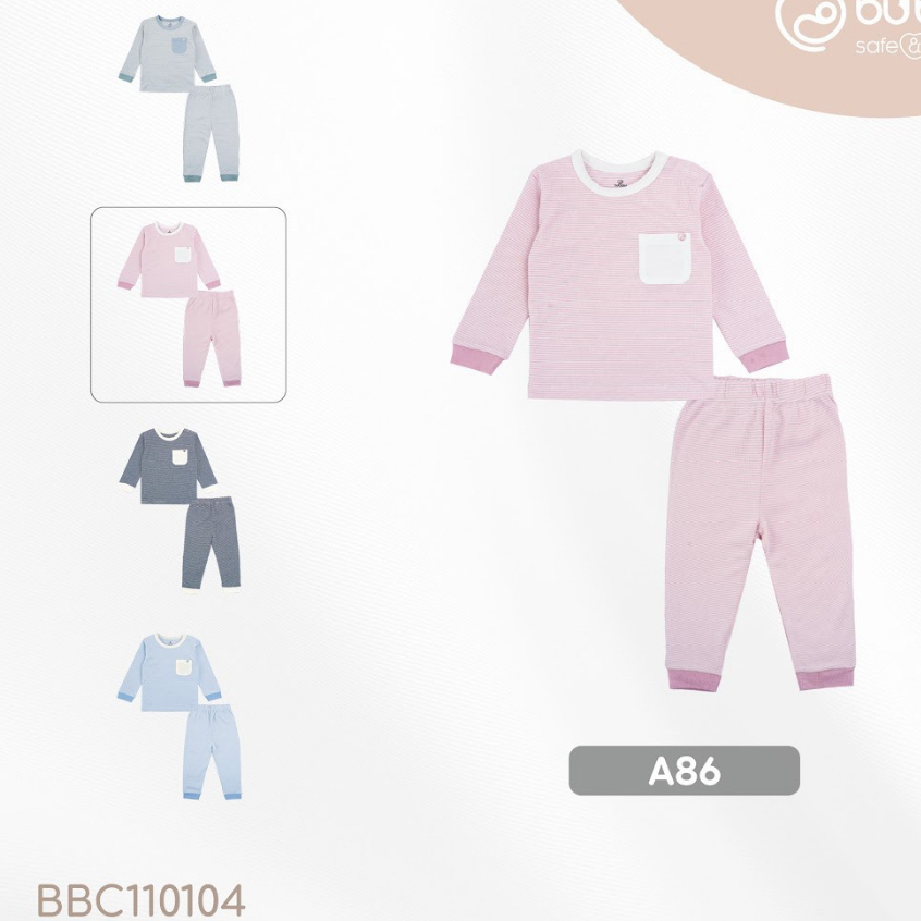 Bộ quần áo dài tay Bamboo cotton Bu, Bubaby  cho bé 6m - 4Y