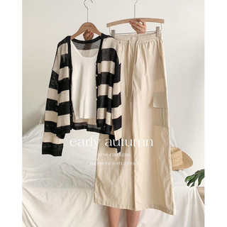 Áo cardigan kẻ ngang Lianstore