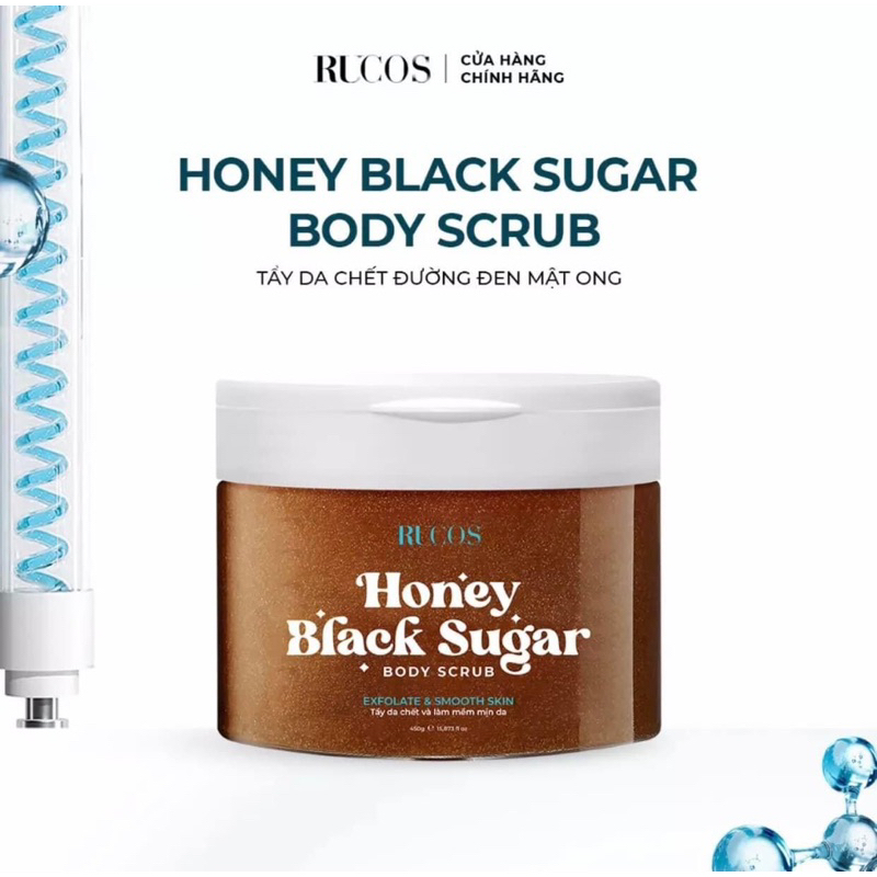 Tẩy da chết đường đen mật ong - Honey Black Sugar Body Scrub Rucos 450G