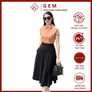 Áo kiểu cộc tay G146 cổ đức viền kim sa, chất lụa mặc mát, hàng thời trang thiết kế rất đẹp, có đủ size - GEM Fashion