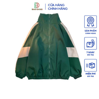 Áo khoác nam nữ unisex cổ đứng vải dù nhẹ 2 lớp phong cách school hàn quốc họa tiết phối màu cánh tay Bảo Đăng 