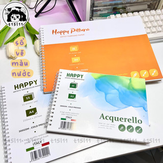 Sổ vẽ màu nước Happy Days 300gsm