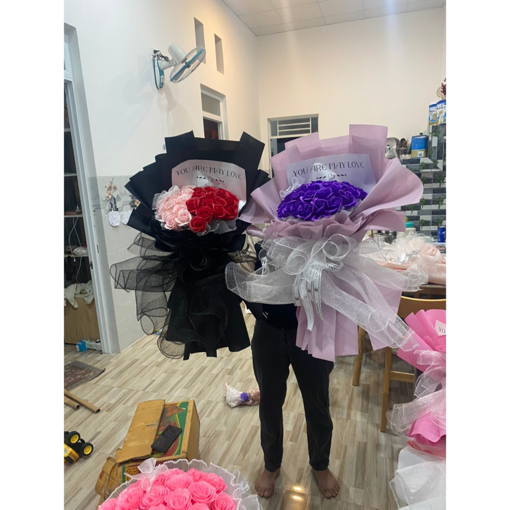 BÓ HOA SÁP 30 BÔNG HÀN QUỐC  XẾP TRÁI TIM GÓI GIẤY XỊN KHÔNG NHĂN GÓI THEO YÊU CẦU GIÁ RẺ