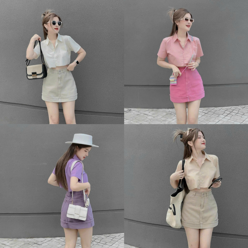 Set chân váy somi croptop có lót kèm nịt sang chảnh, cá tính cho nàng diện đi chơi, đi dạo [878]