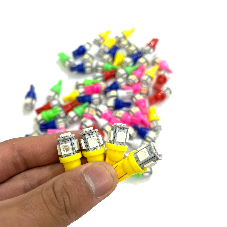 Xi Nhan 5 Mắt T10 Siêu Sáng, Đèn Led T10 5SMD Lắp Mặt Đồng Hồ, Demi, Xi Nhan Xe Máy, Ô Tô