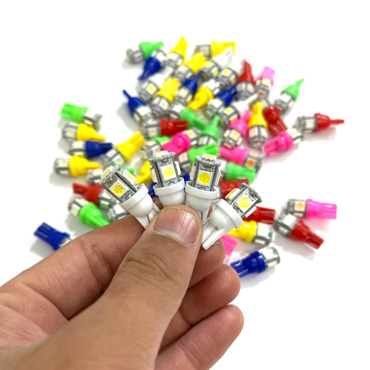 Xi Nhan 5 Mắt T10 Siêu Sáng, Đèn Led T10 5SMD Lắp Mặt Đồng Hồ, Demi, Xi Nhan Xe Máy, Ô Tô