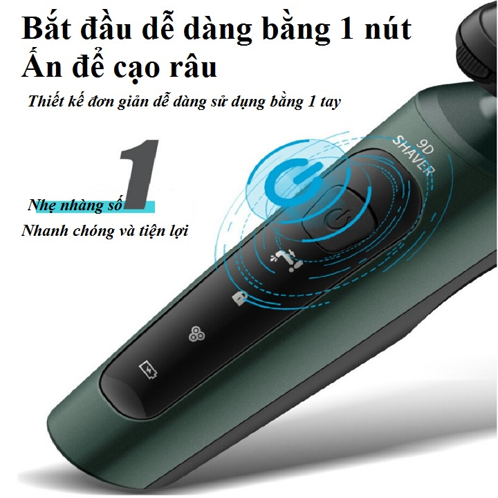 Máy cạo râu đa năng 4in1 hàng cao cấp kháng nước IP X7 hàng chính hãng 9D SHAVER