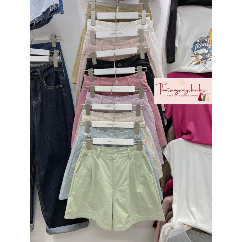 Quần short thô cài cúc có chun sau form siêu cưng full 9 màu qc