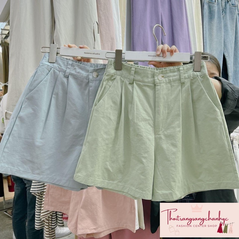 Quần short thô cài cúc có chun sau form siêu cưng full 9 màu qc