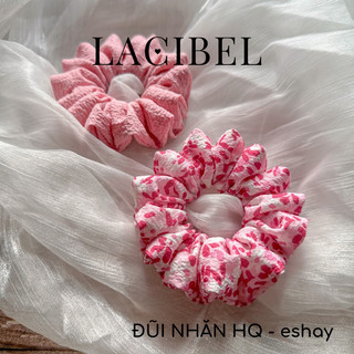 Cột tóc vải LACIBEL scrunchies, buộc tóc vải hoa bồng bềnh