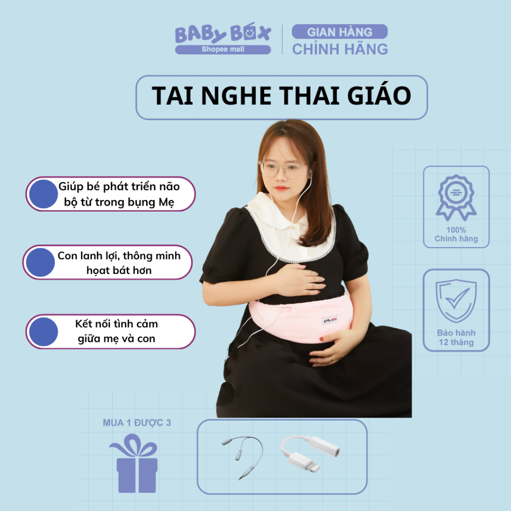 Tai nghe thai giáo BabyBox hàng chính hãng an toàn cho mẹ và bé