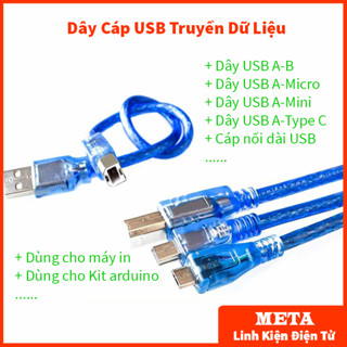 Dây Cáp USB Micro, Mini, Type C, Truyền Dữ Liệu Cho Thiết Bị Arduno R3, Mega2560, Nano, Máy In, Sạc Điện Thoại