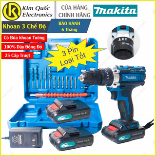 Máy Khoan Cầm Tay Pin Makita 72V - 3 Chức Năng Khoan, Vặn Vít, Khoan Tường | Lõi Đồng 100% | Phụ Kiện 24 Chi Tiết