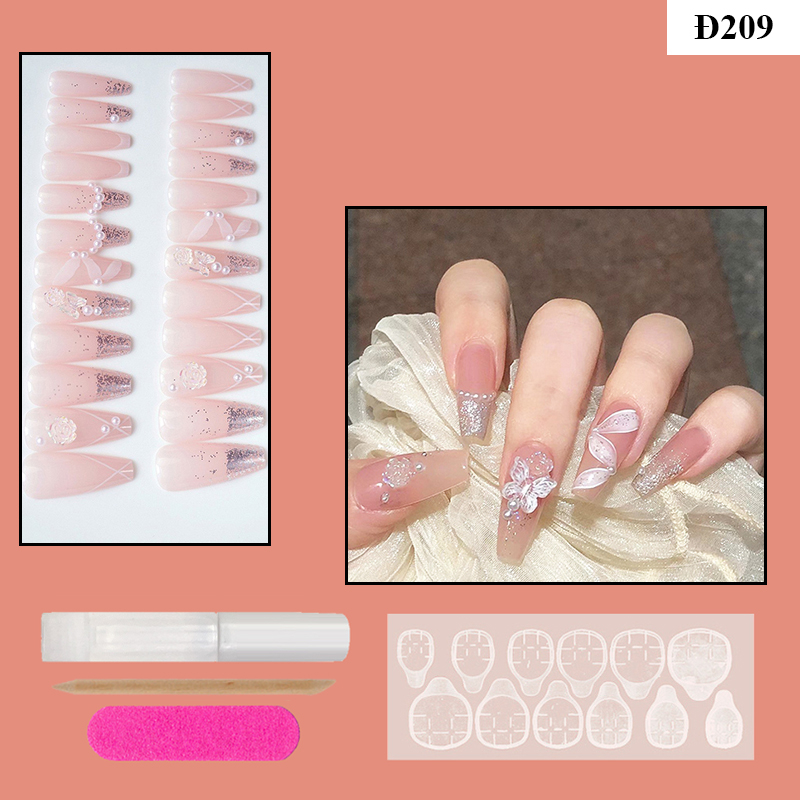 Móng Tay Giả Đính Đá Pretty Nail Box 24 Móng Kèm Keo Giá Rẻ