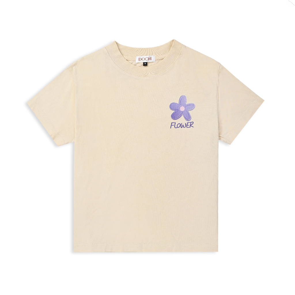 Áo Thun Baby Tee DOCHI "Flowers" Form Fit Chất Liệu Cotton Compact Premium Co Giãn Cao Cấp