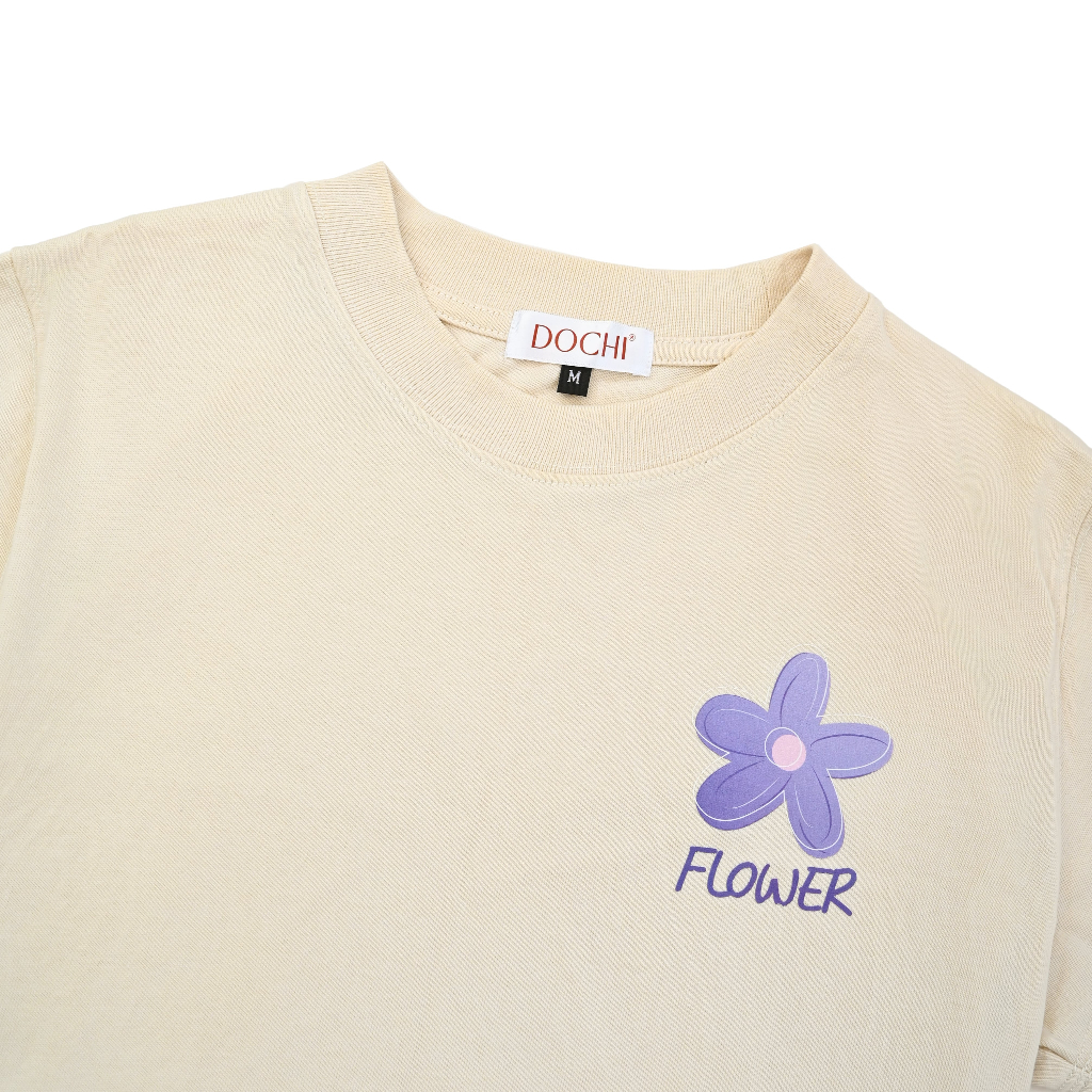 Áo Thun Baby Tee DOCHI "Flowers" Form Fit Chất Liệu Cotton Compact Premium Co Giãn Cao Cấp