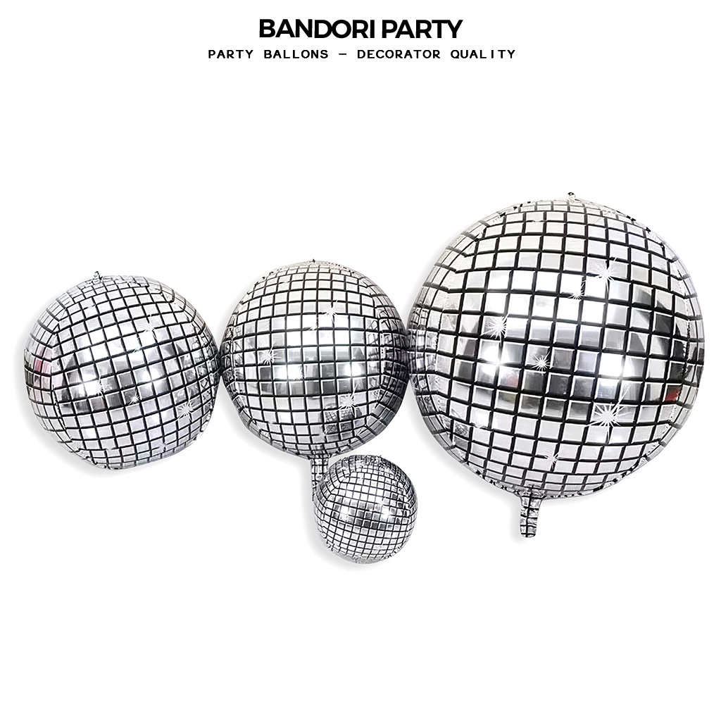 Bóng Disco bạc 4D Bandori đầy đủ kích thước trang trí sự kiện tiệc tùng