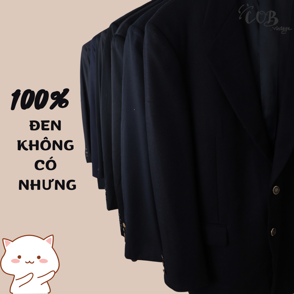 Áo Vest / Blazer Đen style,vintage, công sở Nhật,Hàn - secondhand  COB.vintage