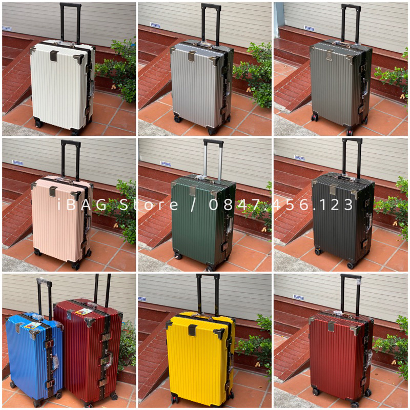 Vali khung nhôm khóa sập cao cấp, size 20/24/29 inch, hàng loại 1