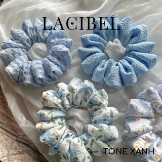 Scrunchies LACIBEL cột tóc vải tone xanh