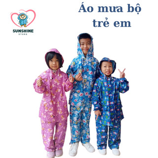 Áo mưa bộ trẻ em vải dù nhiều họa tiết ( từ 3 đến 12 tuổi )