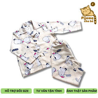 Pijama Cho Bé trai bé gái vải Kate Thái mềm mịn không nhăn size cho bé 1-9 tuổi 10-40kg