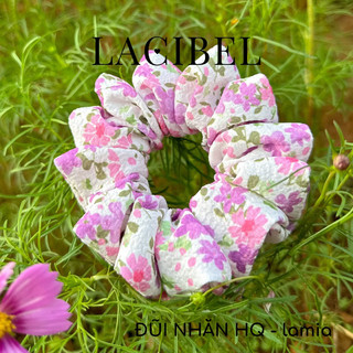 Scrunchies LACIBEL cột tóc vải hoa đũi nhăn HQ