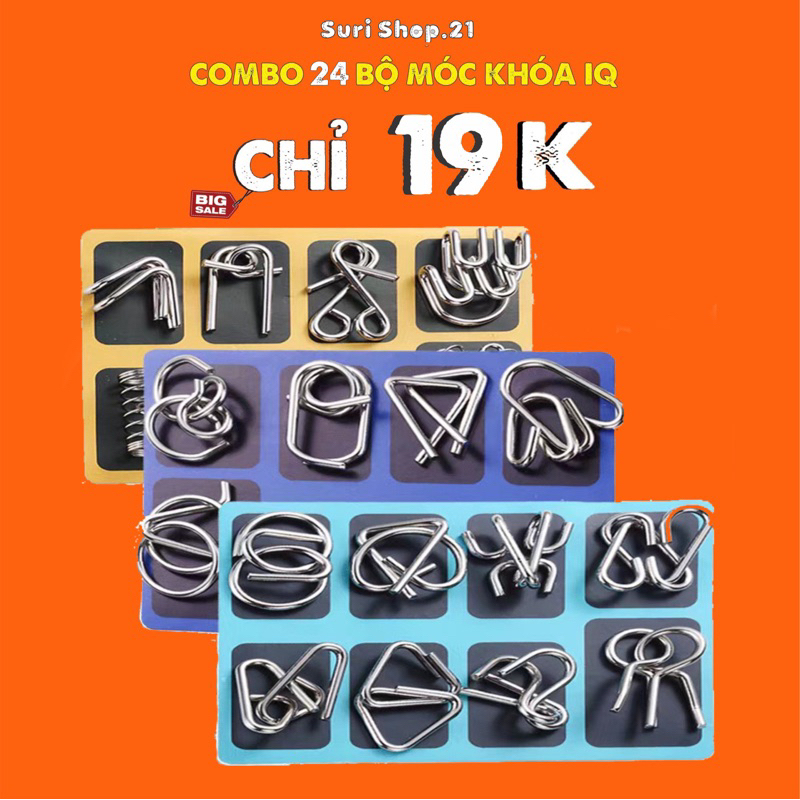Đồ chơi trí tuệ Nhật Bản tháo lắp vòng sắt thông minh, trò chơi gỡ rối mở khoá thử thách tư duy