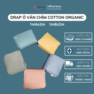Ga giường Cotton Organic Cao Cấp Huỳnh Liên Bedsheets Dệt Vân Chìm 1m6, 1m8x2m nhiều màu Drap Giường không bai xù mịn má