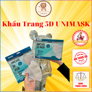 Combo 100c khẩu trang 5d unimask hàn quốc, khẩu trang 4 lớp kháng khuẩn