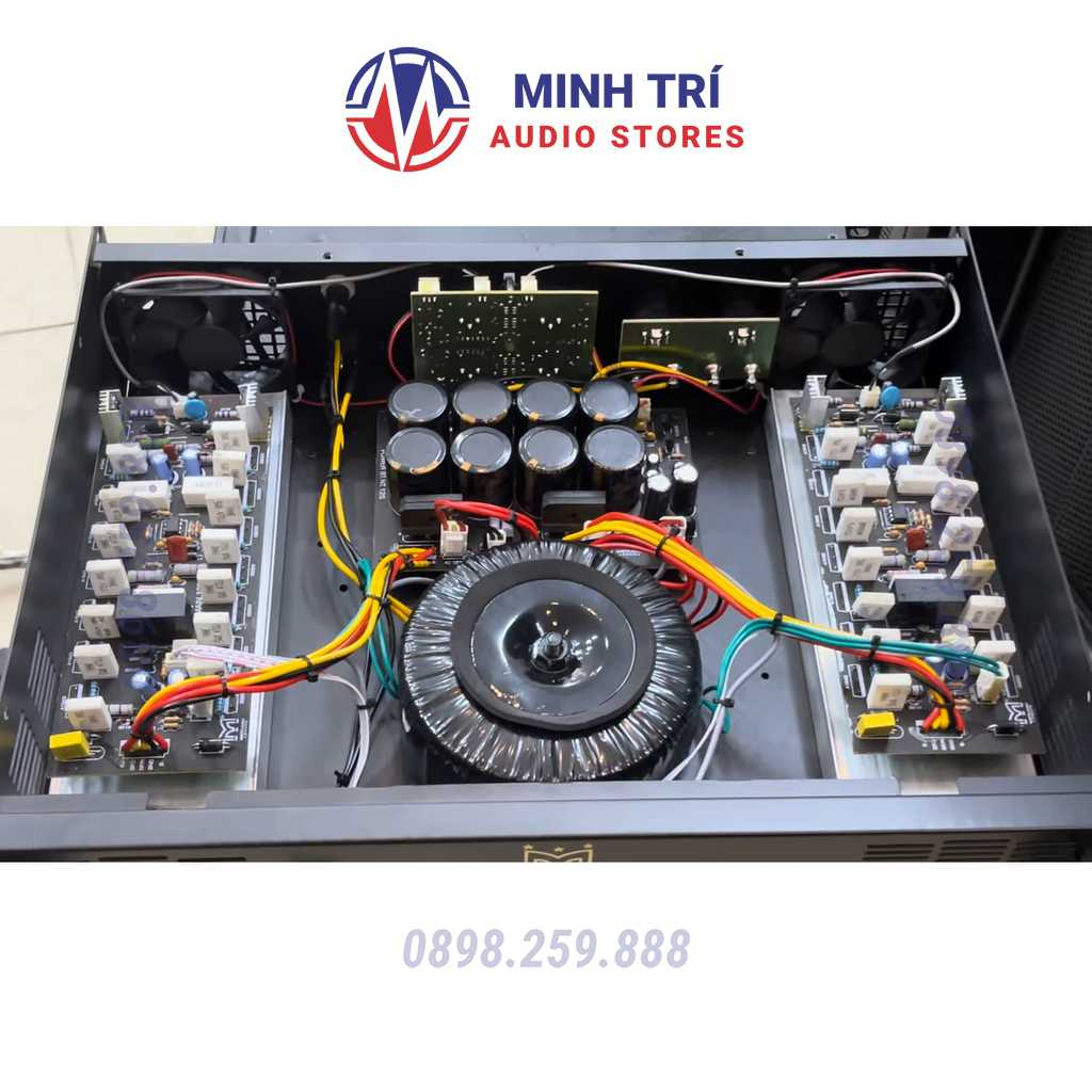 Cục Đẩy Công Suất 2 Kênh Martin 3 Sao Hàng Bãi 2X850W, 28 Sò Bù Áp-16 Sò Lớn, 8 Tụ Lọc, Nguồn Xuyến - Minh Trí Audio