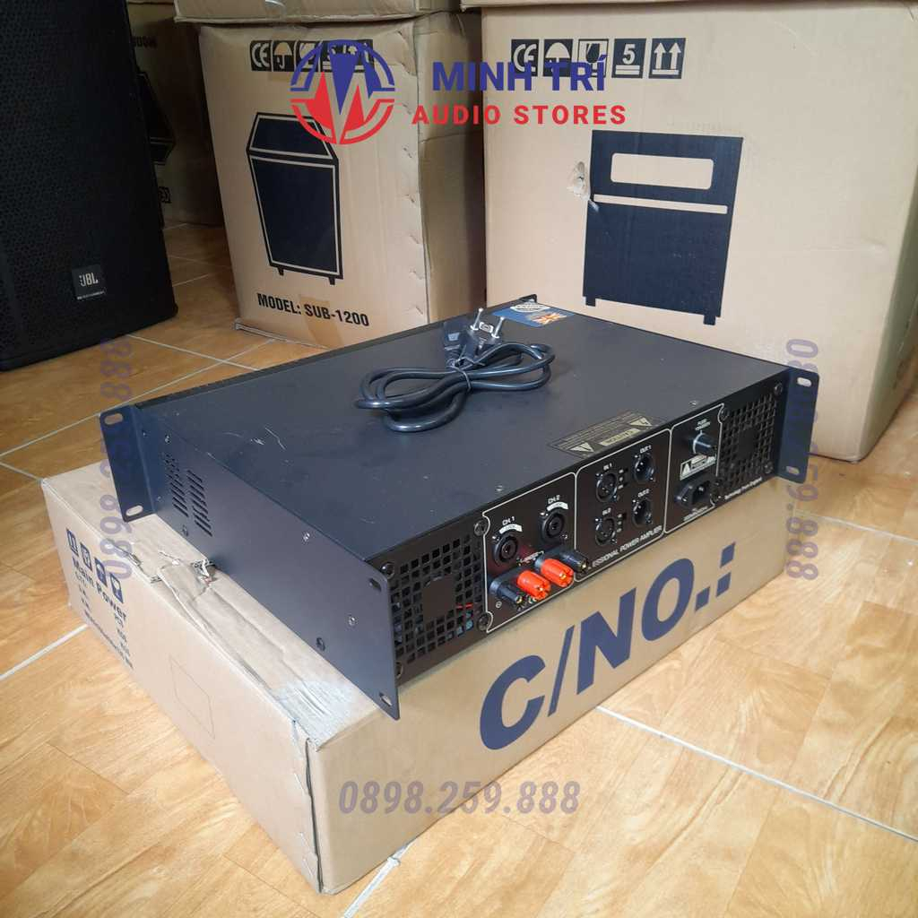 Cục Đẩy Công Suất 2 Kênh Martin 3 Sao Hàng Bãi 2X850W, 28 Sò Bù Áp-16 Sò Lớn, 8 Tụ Lọc, Nguồn Xuyến - Minh Trí Audio