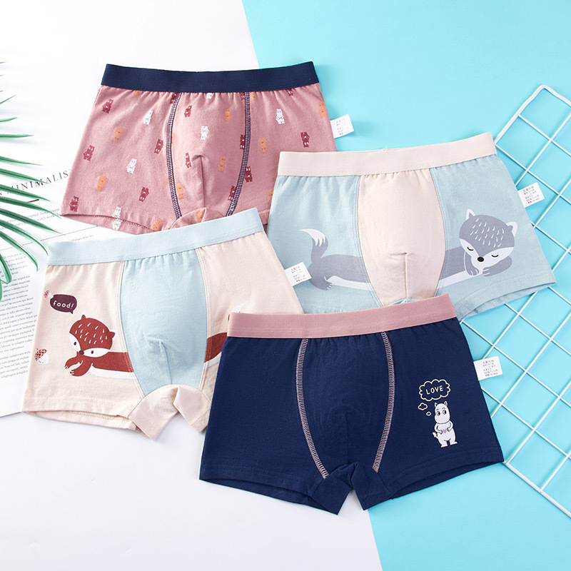 Set 6 quần chip đùi cotton cho bé trai, quần lót bé trai size 9kg-45kg