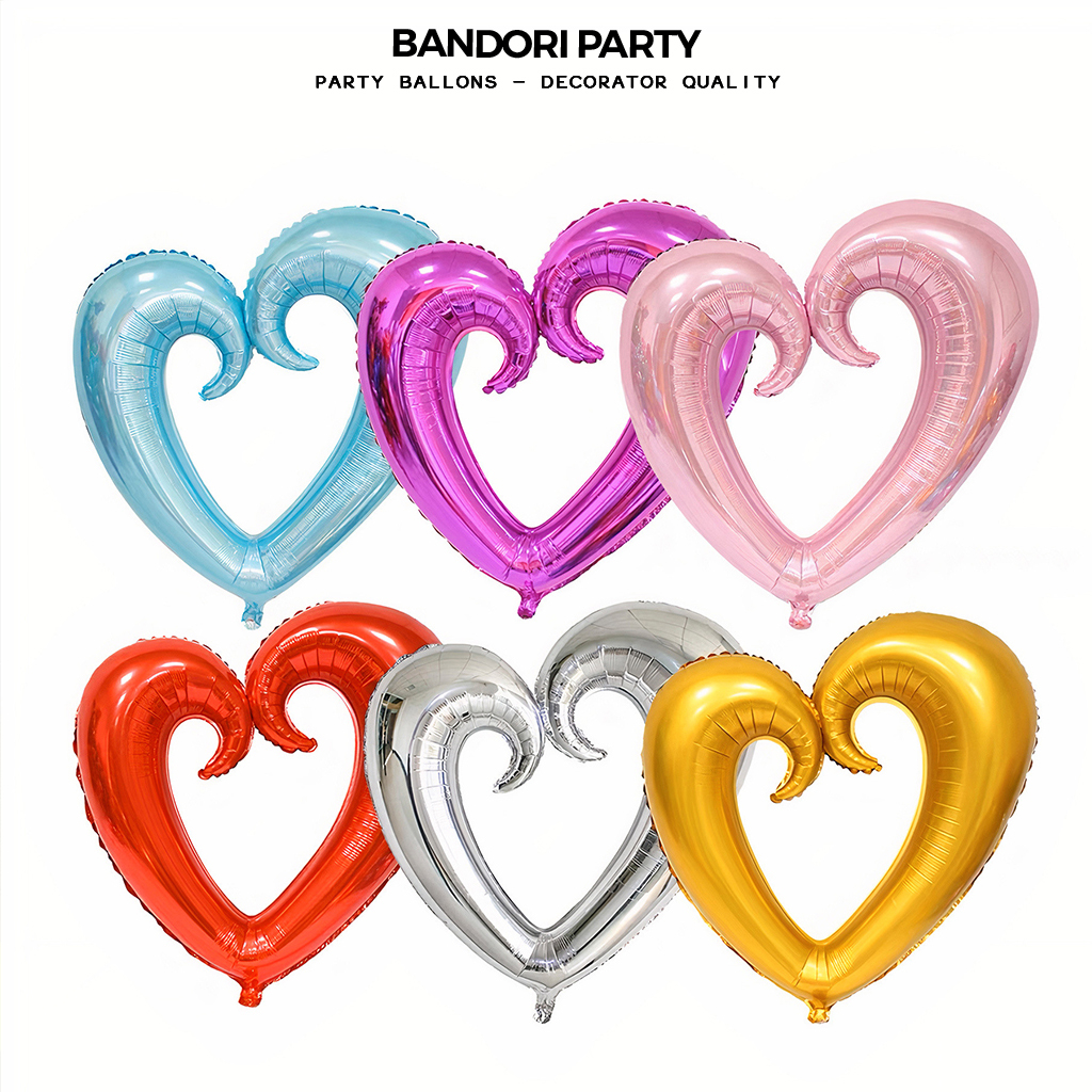 Bóng Móc Trái tim Kiếng Nhôm Bandori 18 Inch Trang Trí Phòng Cưới Lễ Tình Yêu