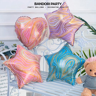 Bóng 4D vân đá Ngôi sao Trái tim Bandori tráng nhôm 18 Inch