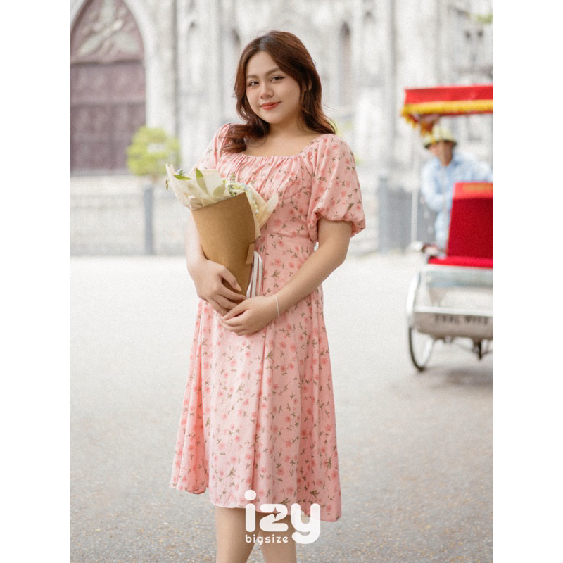 VÁY ĐẦM BIGSIZE HOA XƯỚC THÁI - 23V30 VÁY MƠ - IZYBYNHI