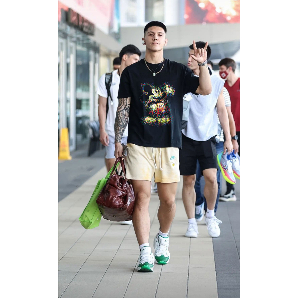 Áo Thun Unisex Chuột Mickey Đáng Yêu Cá Tính Trẻ Trung Form Rộng Chất Vải Mềm Mịn Thoáng Mát