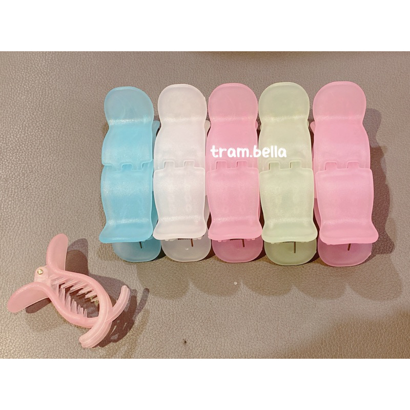 Vỉ kẹp tóc càng cua 5 răng 3 răng màu nhám bầu cao cấp tram.bella