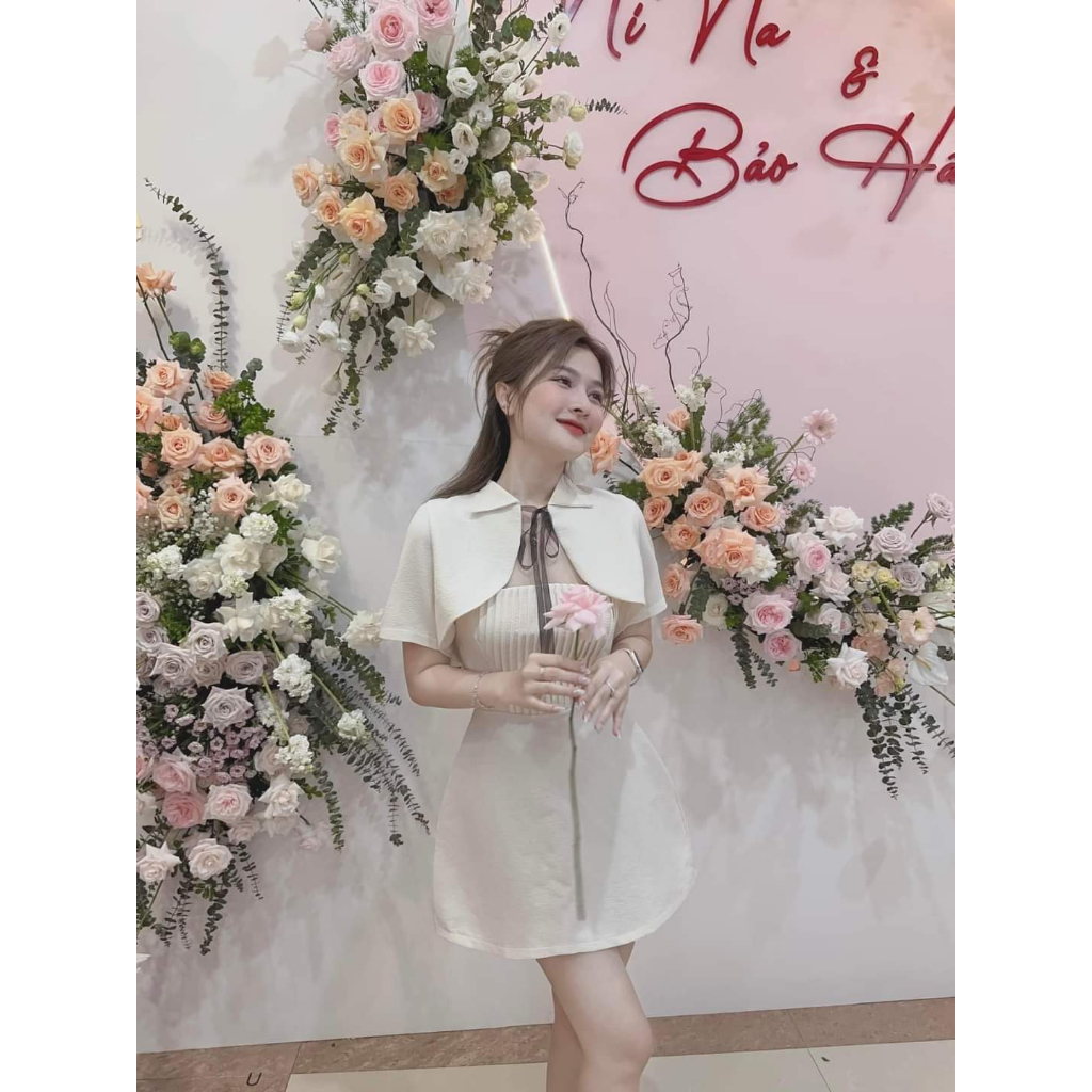 Đầm dự tiệc xếp li kèm áo khoác ngoài Cina Dress