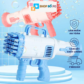 Súng bắn bong bóng - Máy thổi bong bóng trẻ em 32 nòng (Tặng xà phòng)