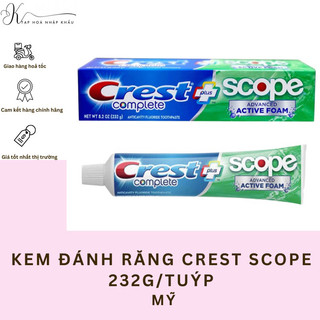 [NK MỸ] KEM ĐÁNH RĂNG CREST COMPLETE EXTRA WHITENING + SCOPE 232G/TUÝP CỦA MỸ