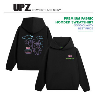 UPZ Áo Khoác Hoodie In Peachee (Đen)