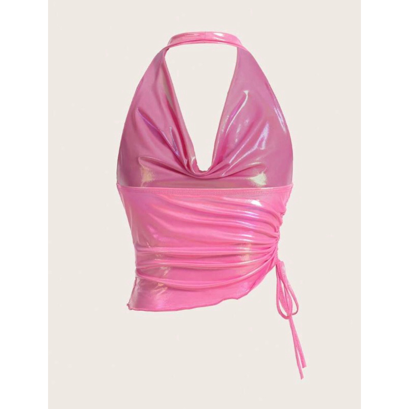 Áo croptop nữ không tay hở lưng dáng ôm lấp lánh BLING BLING thắt dây vạt chéo thời trang mùa hè gợi cảm quyến rũ sexy 🩷