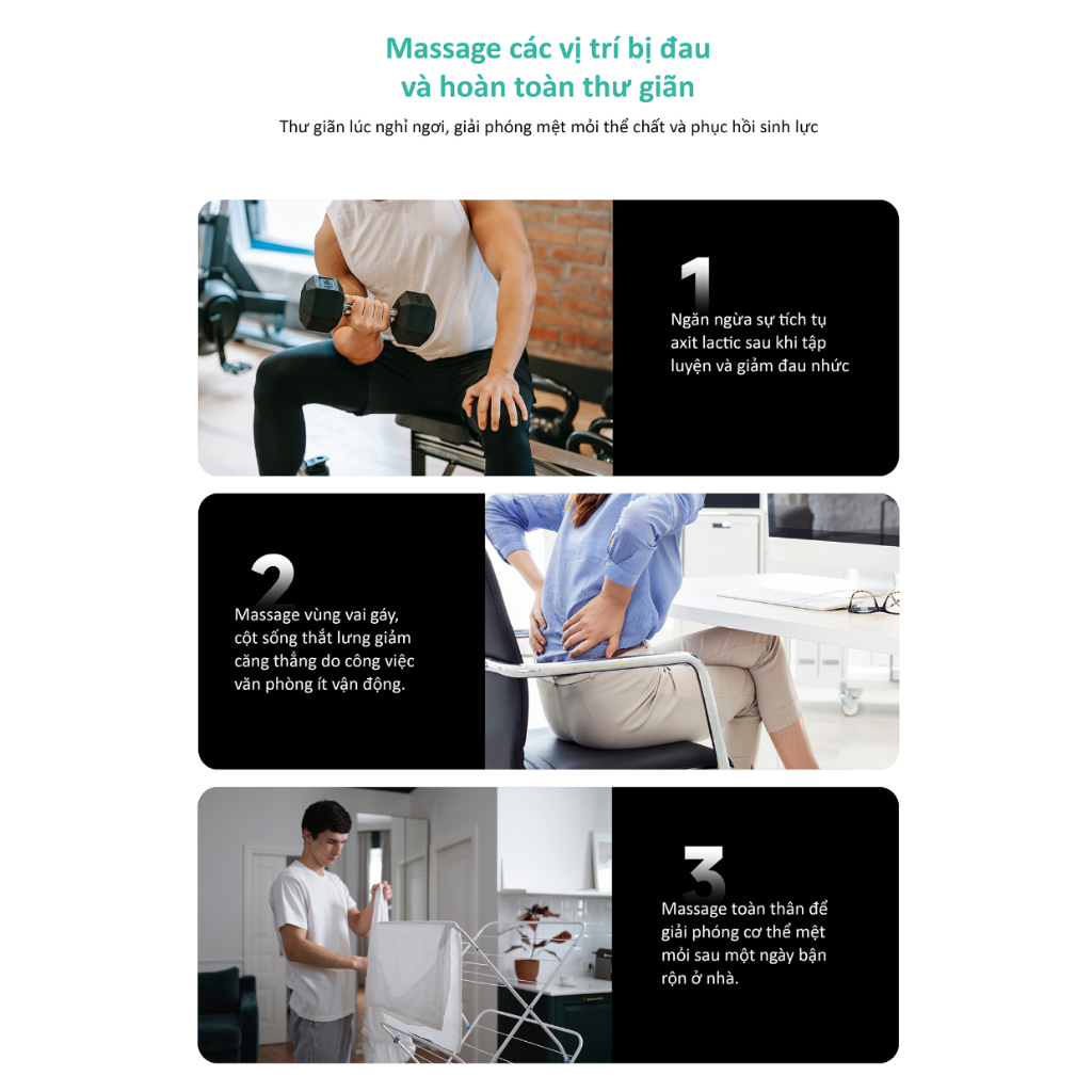 KICA EVO - Máy massa cầm tay điều chỉnh 6 góc linh hoạt sử dụng 6 đầu massa có đầu nén nóng giúp massa nhanh