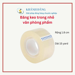 Băng keo trong văn phòng phẩm loại nhỏ, 1 cuộn, kích thước rộng 1.8cm dài 15yard