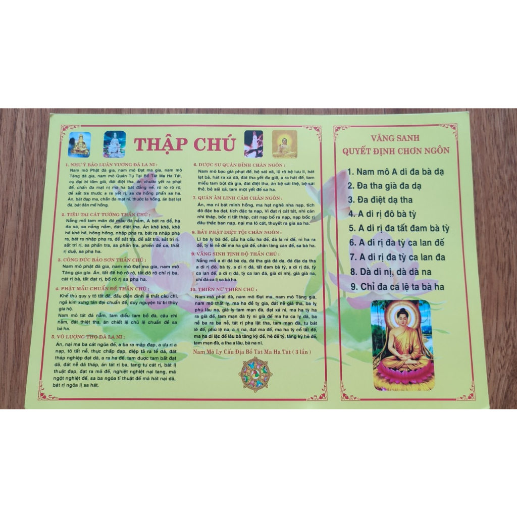Tờ Chú Đại Bi và Thập Chú