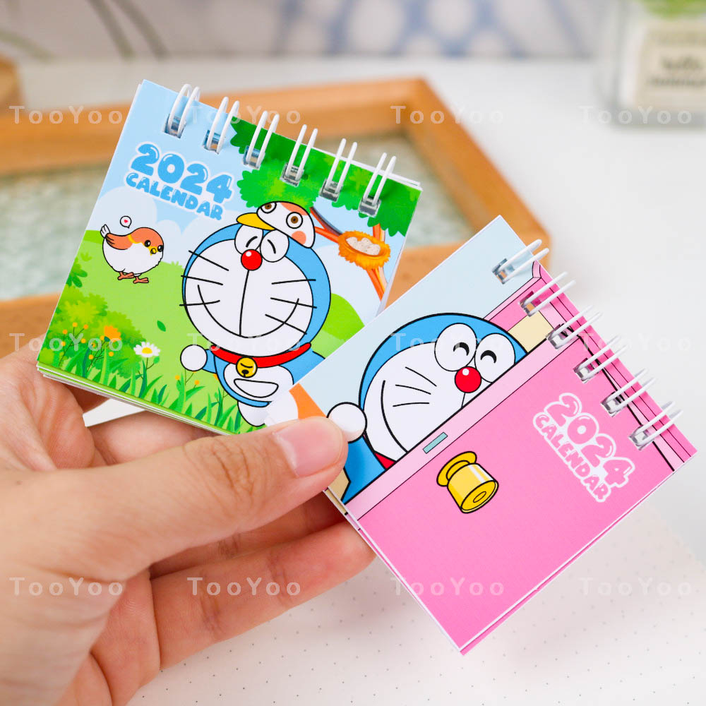 Lịch mini 2024 Doraemon bỏ túi 6cm dễ thương cute TooYoo BK00143