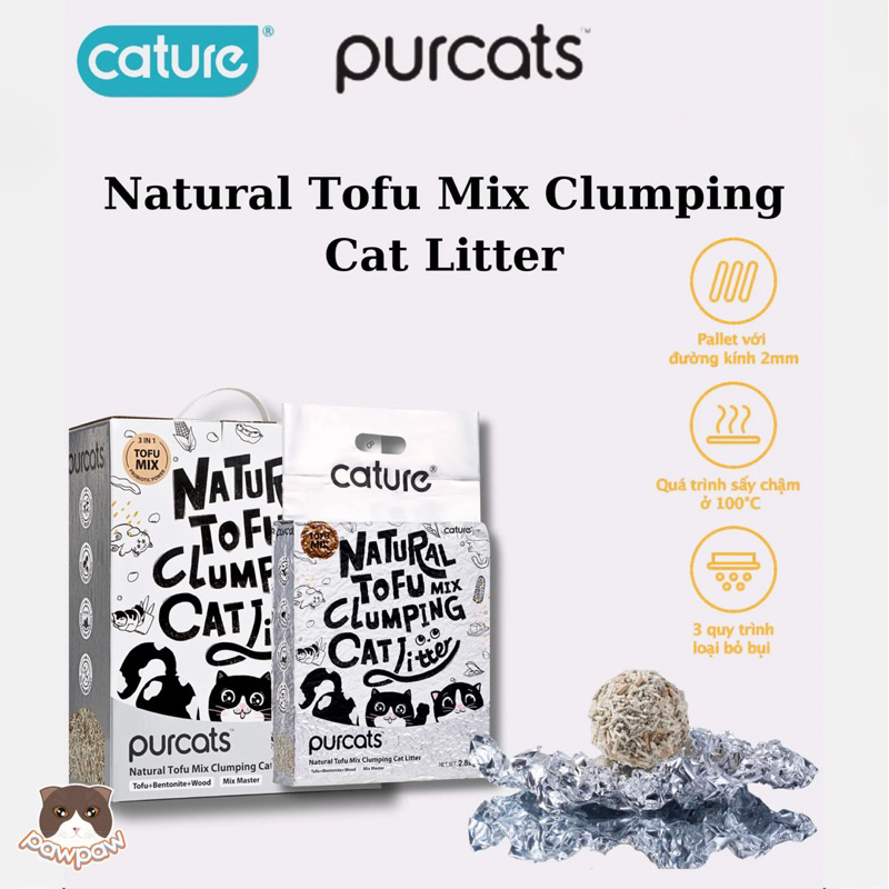 Cát đậu nành Cature 3 in 1 : Đậu nành mix Đất sét & Gỗ