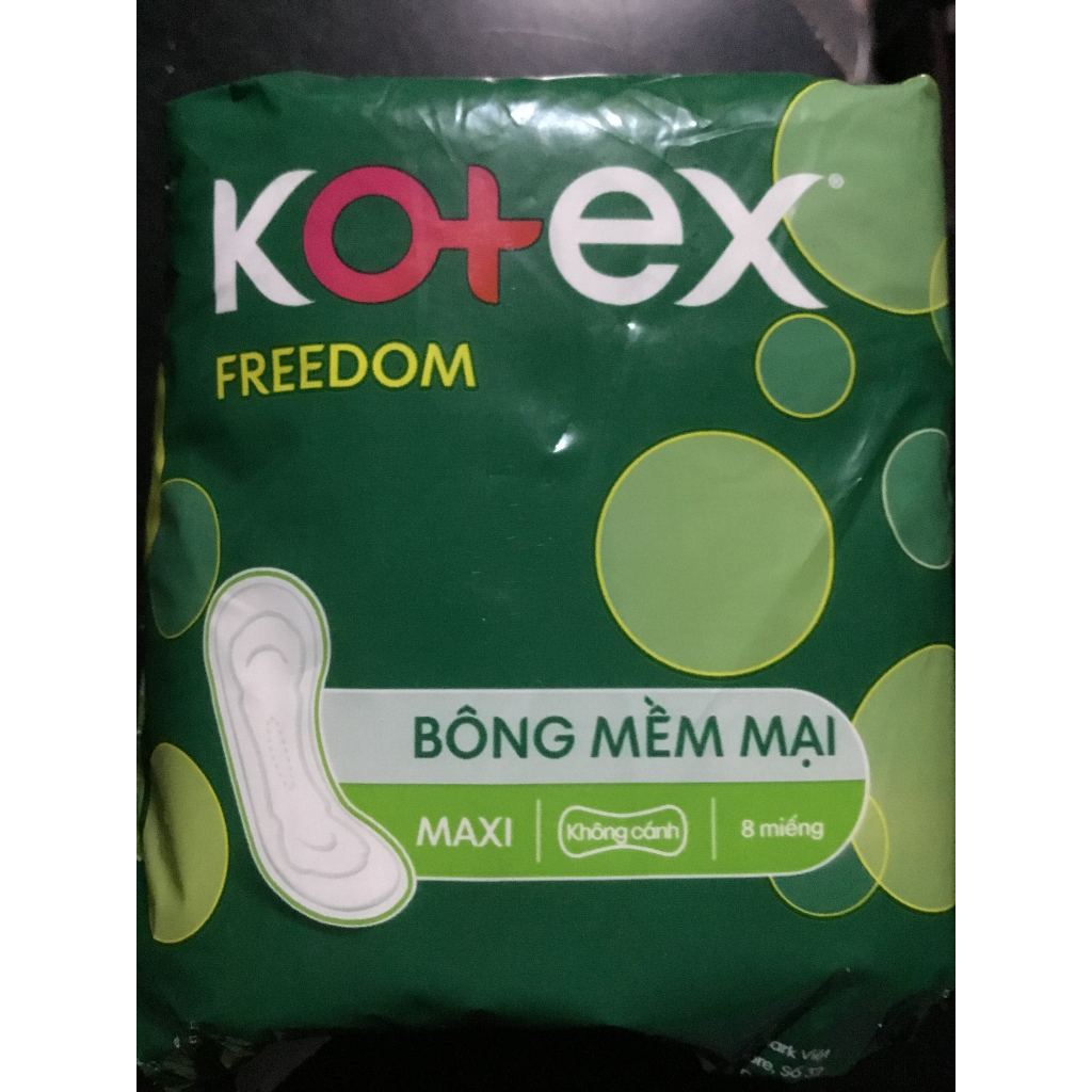 (23cm) 1 Gói Kotex Freedom Maxi Không Cánh 23cm - Mỗi Gói 8 Miếng- HSD luôn mới
